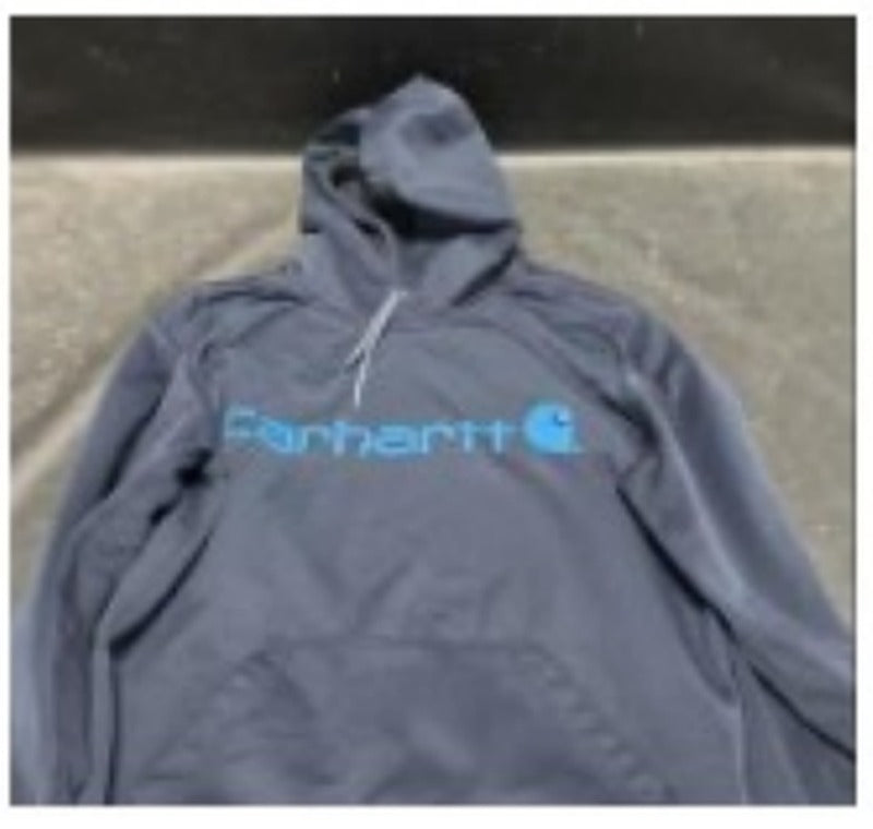 Carhartt navy pullover hoodie men's M chest logo source photo