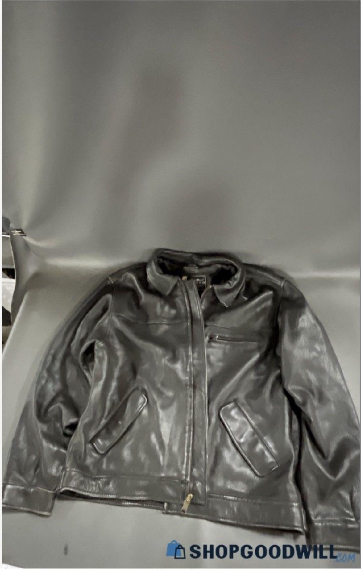 Vintage Y2K Eddie Bauer Legend black leather jacket men's L Tall source photo