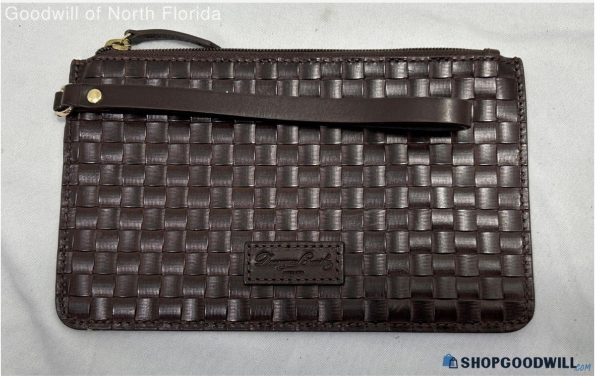Dooney & Bourke brown woven wristlet clutch source photo