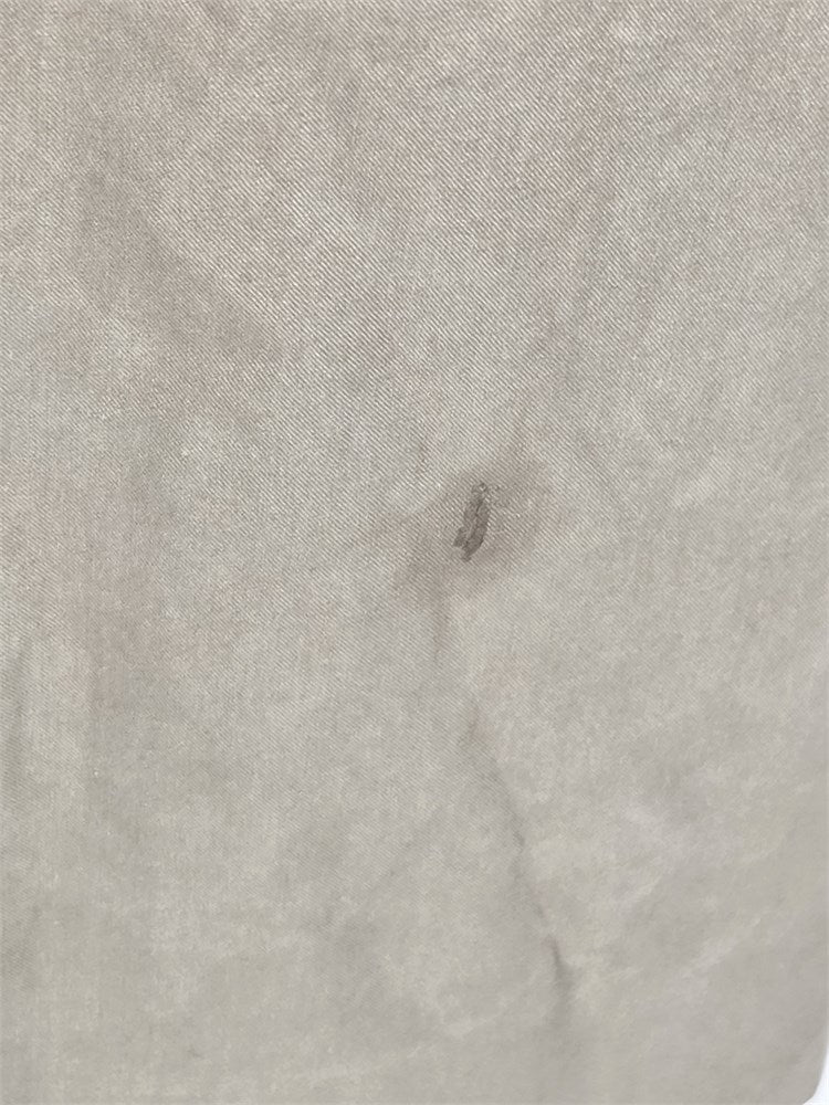 Burberrys khaki trench coat fabric condition detail showing small mark