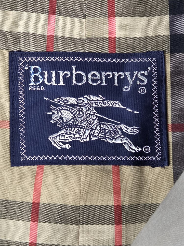 Burberrys coat interior brand label detail