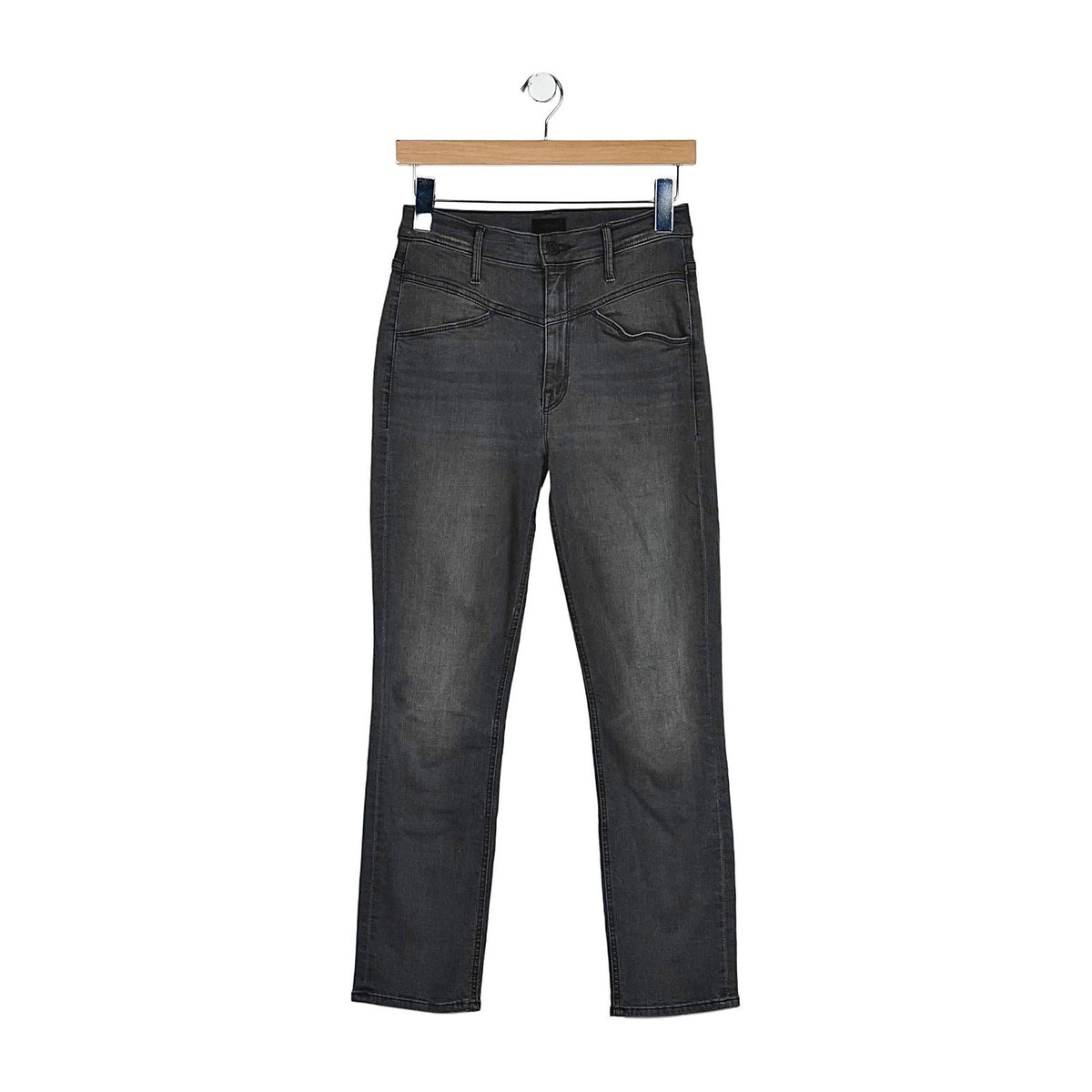 MOTHER The Dazzler Crop Gray Straight Jeans Women 26 Made USA California Cool