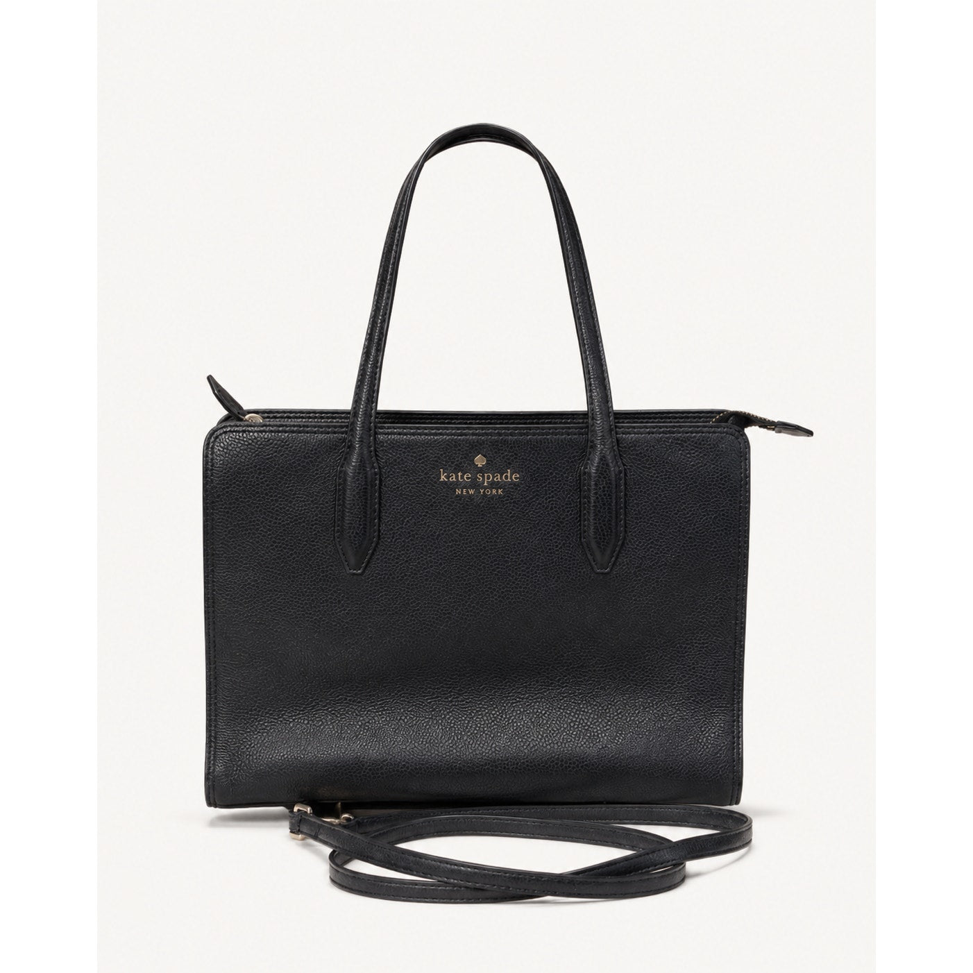 Kate Spade Monica Medium Pebbled Leather Satchel Black WKR00240