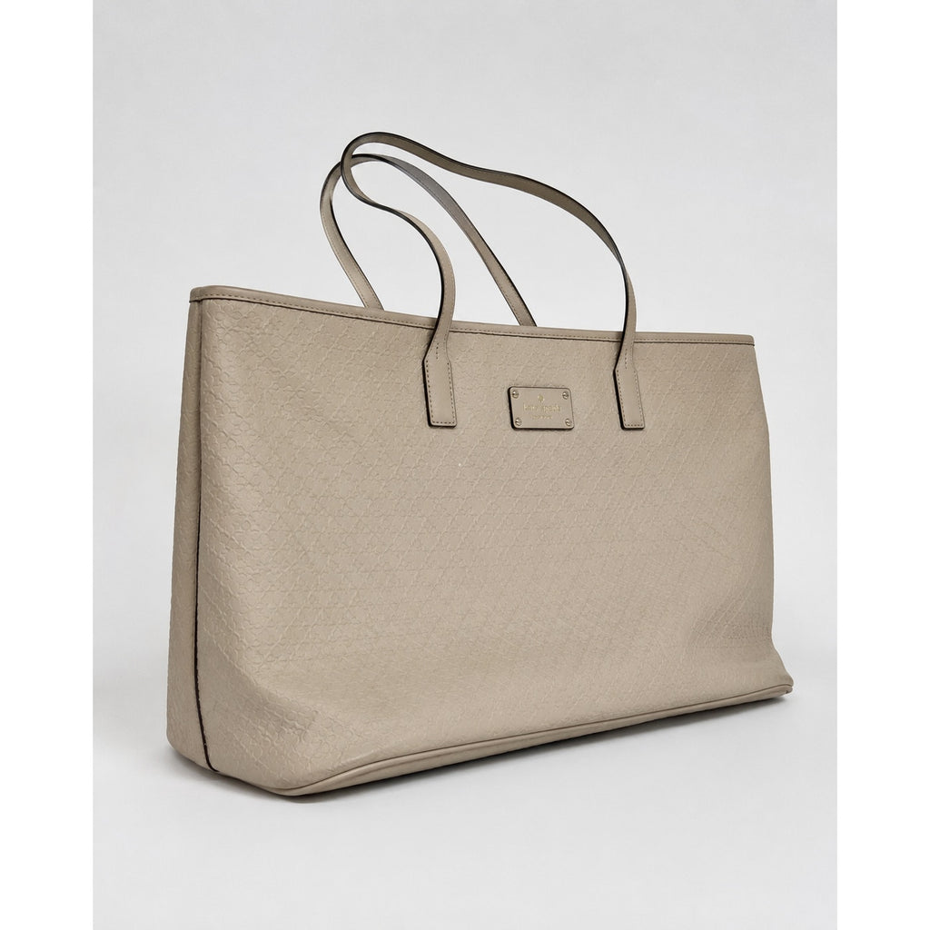 Kate Spade Penn Place Margareta Large Tan Embossed Leather Tote