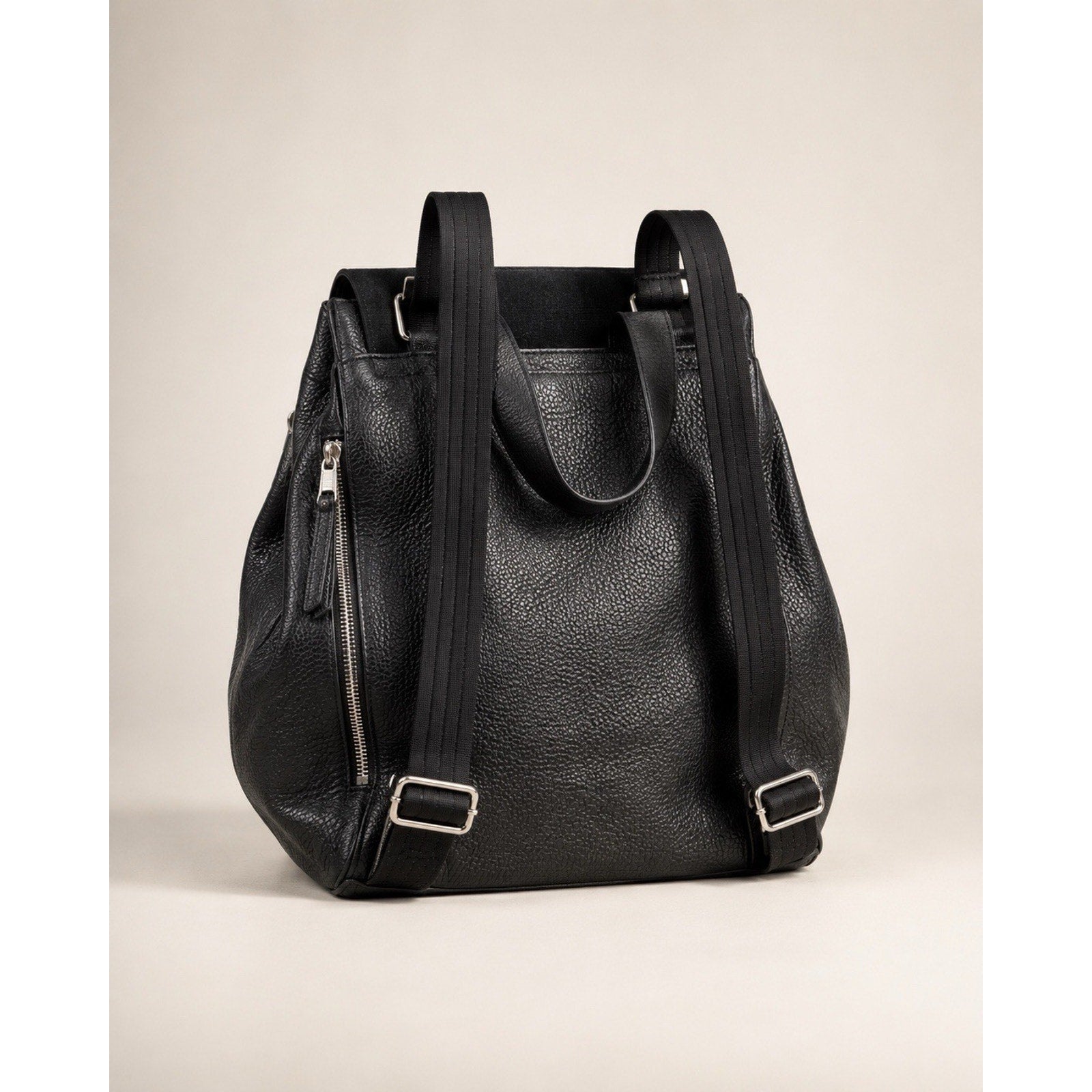 Treasure & Bond Amari Convertible Leather Backpack Black Pebbled