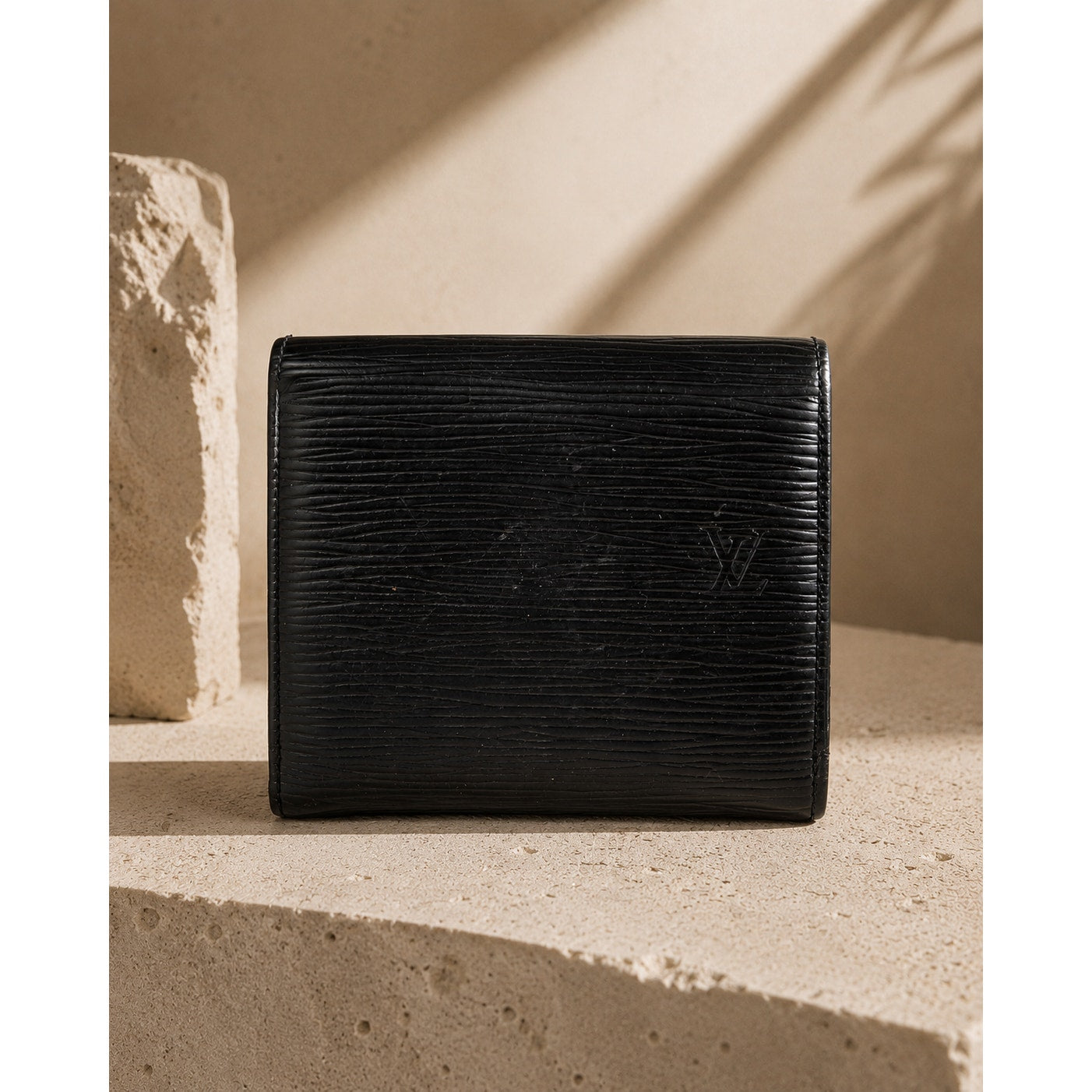 Louis Vuitton Elise Wallet Black Epi Leather Silver Hardware