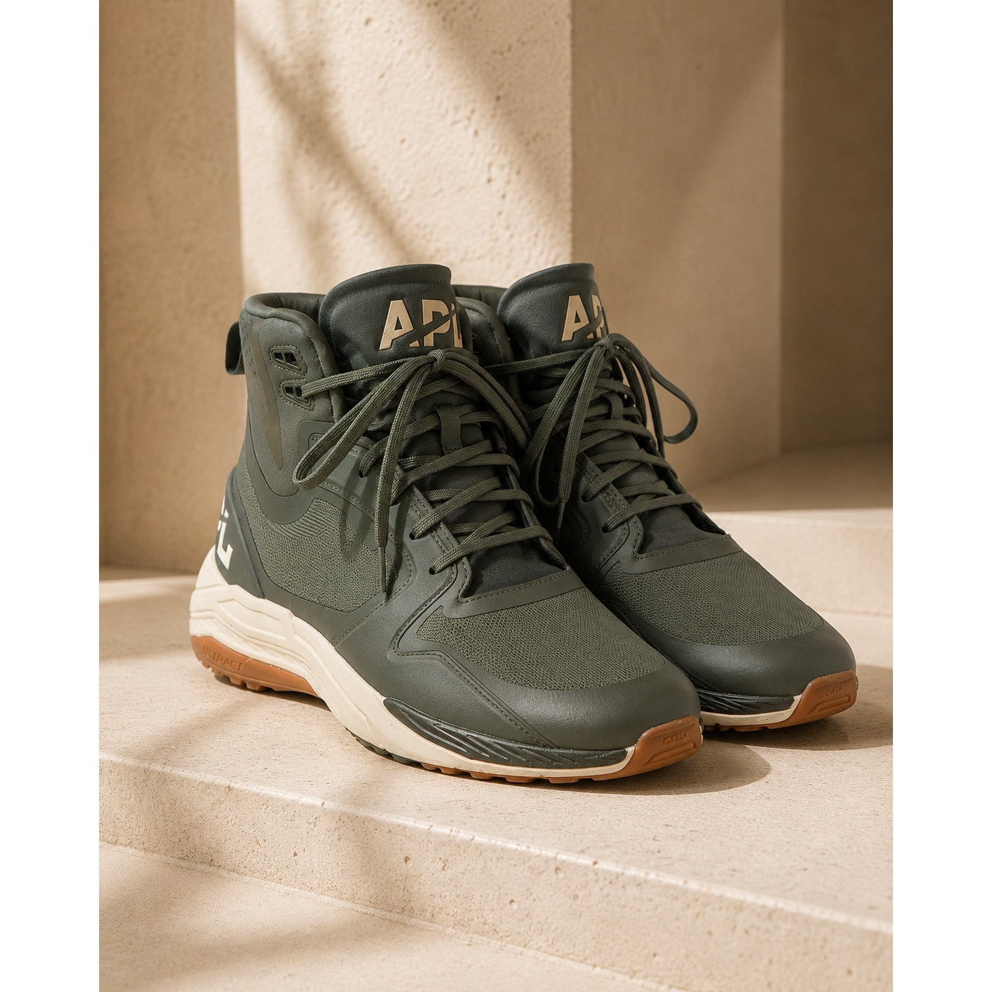 APL TechLoom Defender Green High Top Sneakers Men 13