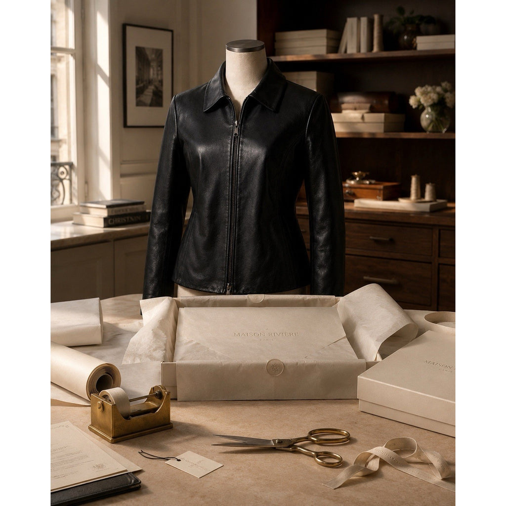 Talbots Women’s Petite 10 Black Leather Zip Jacket Career Blazer