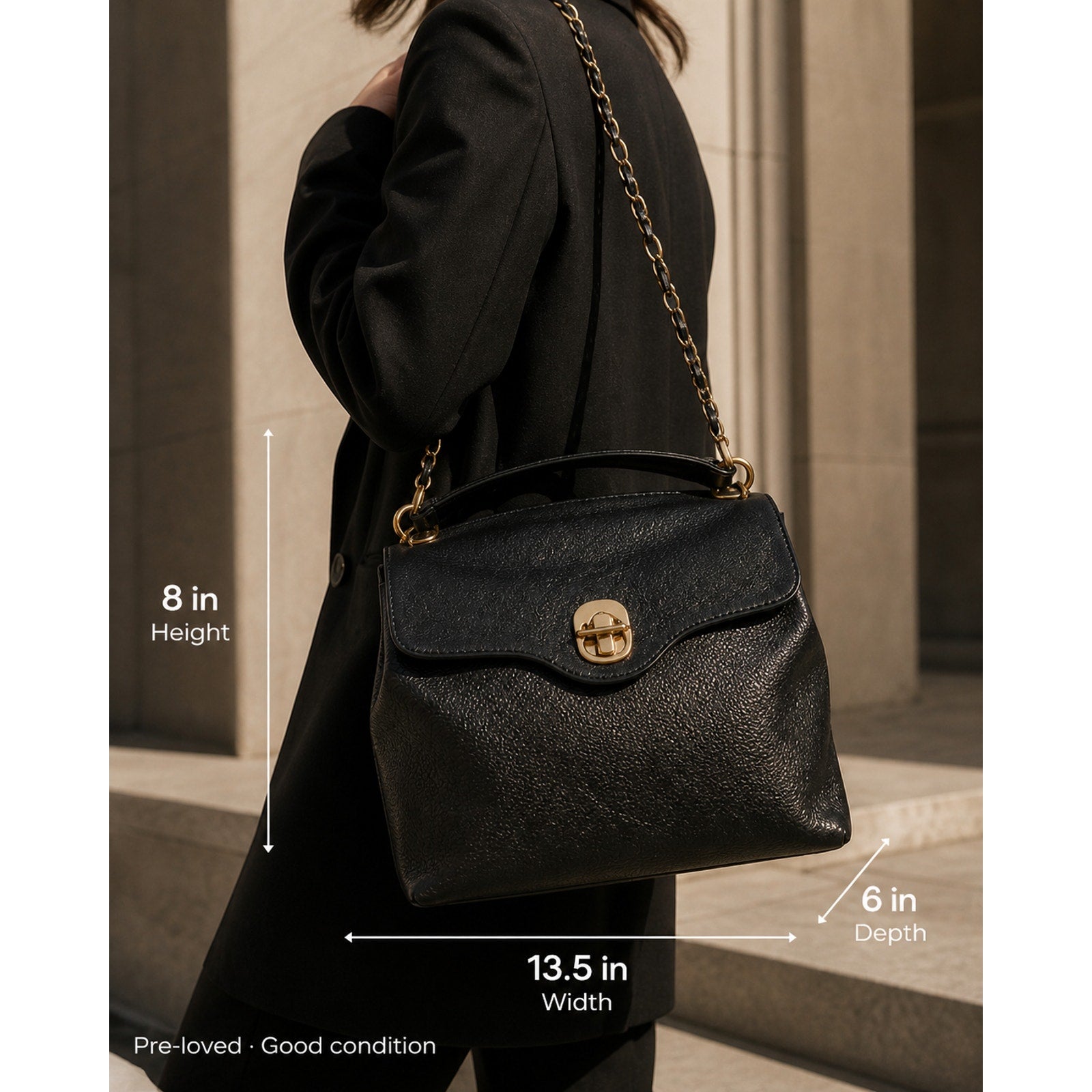 Kate Spade Romy Medium Backpack Black Pebbled Leather Gold