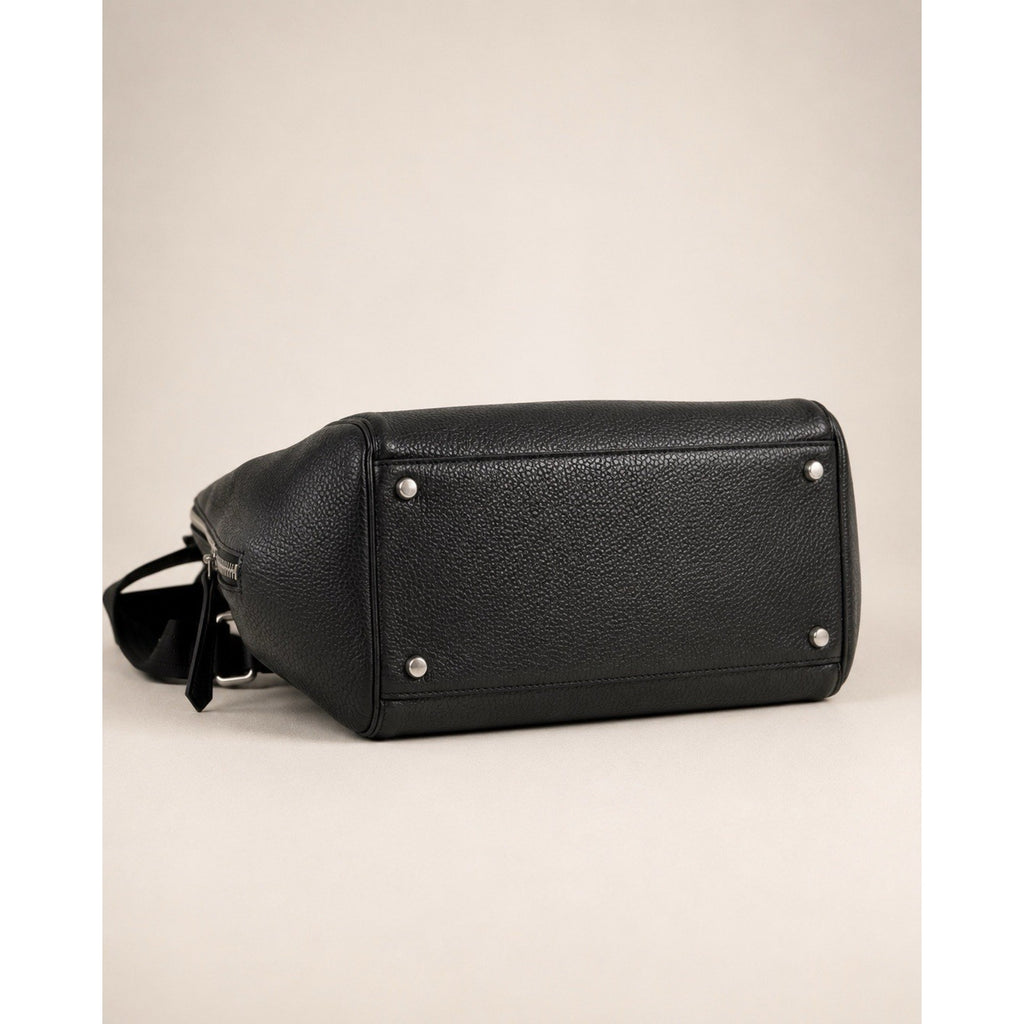 Treasure & Bond Amari Convertible Leather Backpack Black Pebbled