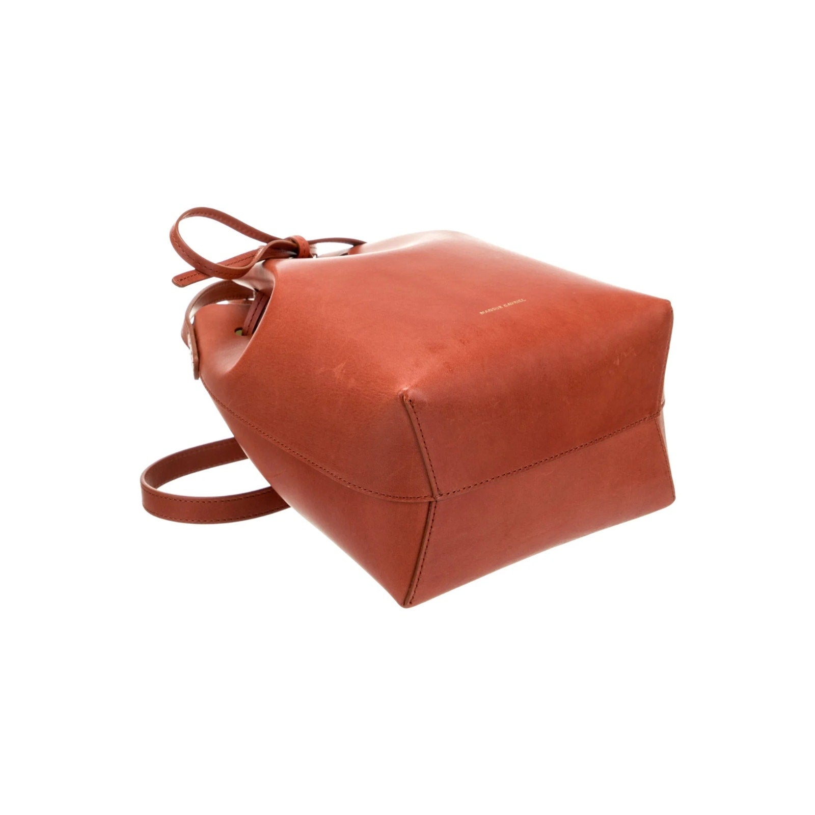 Mansur Gavriel Leather Bucket Bag Brown Drawstring Crossbody