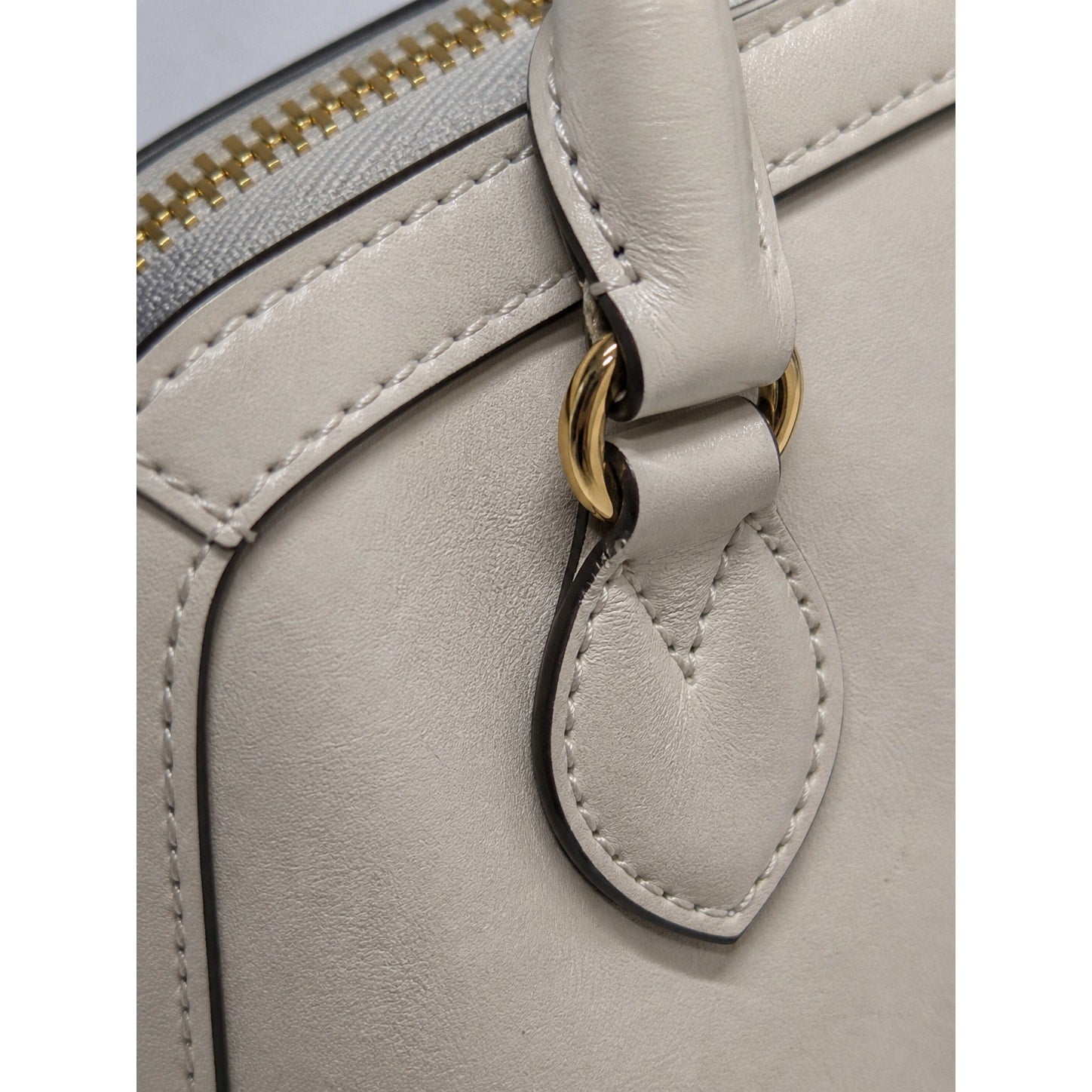 Gucci Horsebit 1955 Mini Top Handle Bag Cream Leather Gold