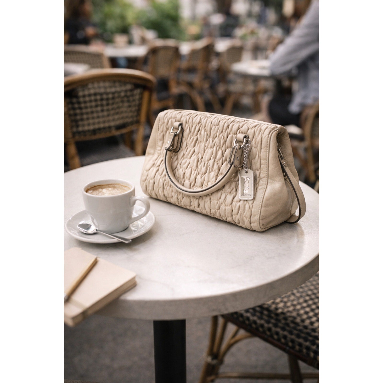 Coach Madison Gathered Chevron Leather Madeline East West Shoulder Bag
