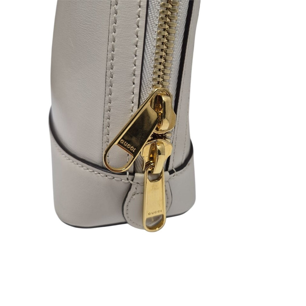Gucci Horsebit 1955 Mini Top Handle Bag Cream Leather Gold