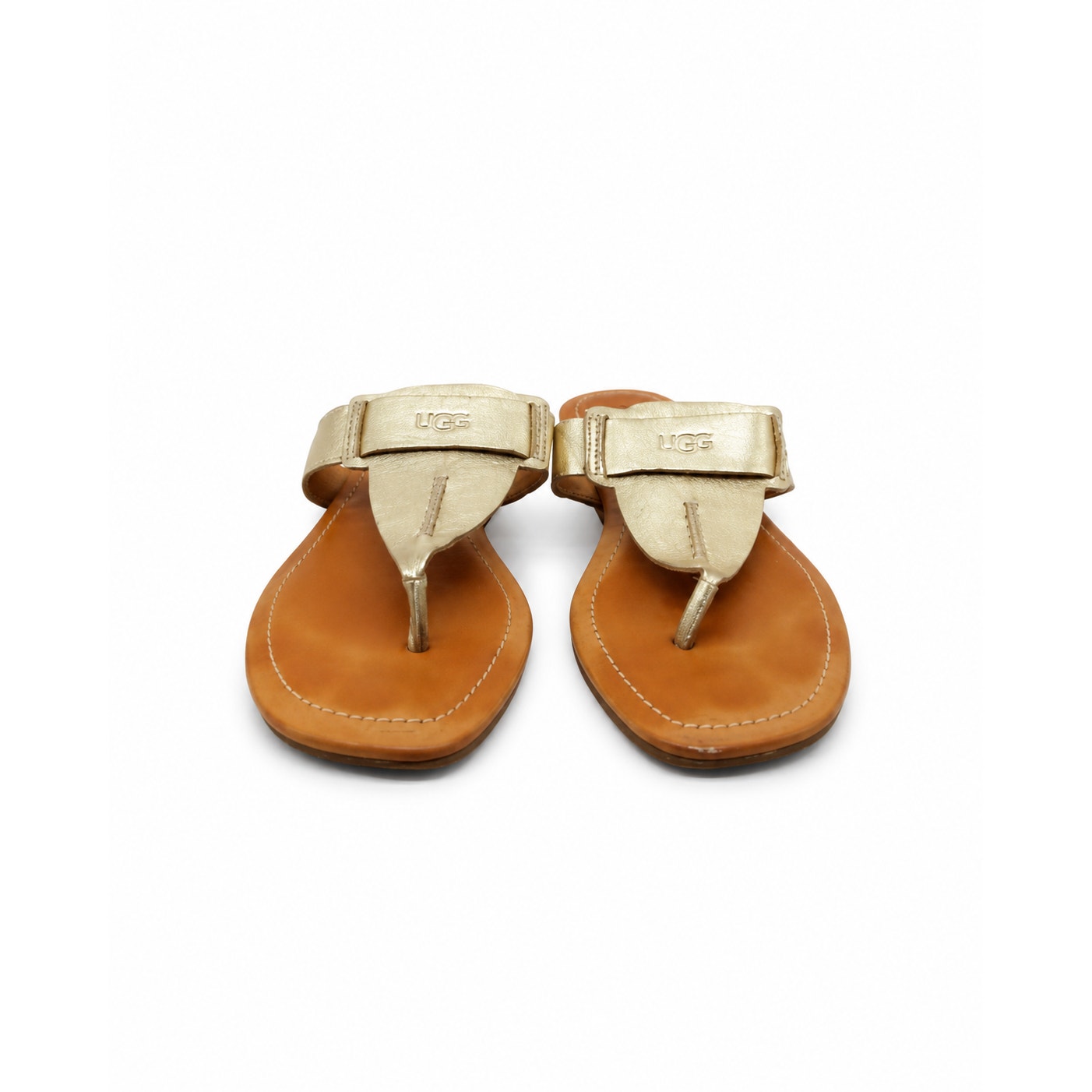 UGG Gaila Metallic Gold Thong Sandals Women's Size 7