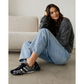 Coach Jayme Q582 Signature Jacquard Suede Sneakers Women's 8M Black Silver