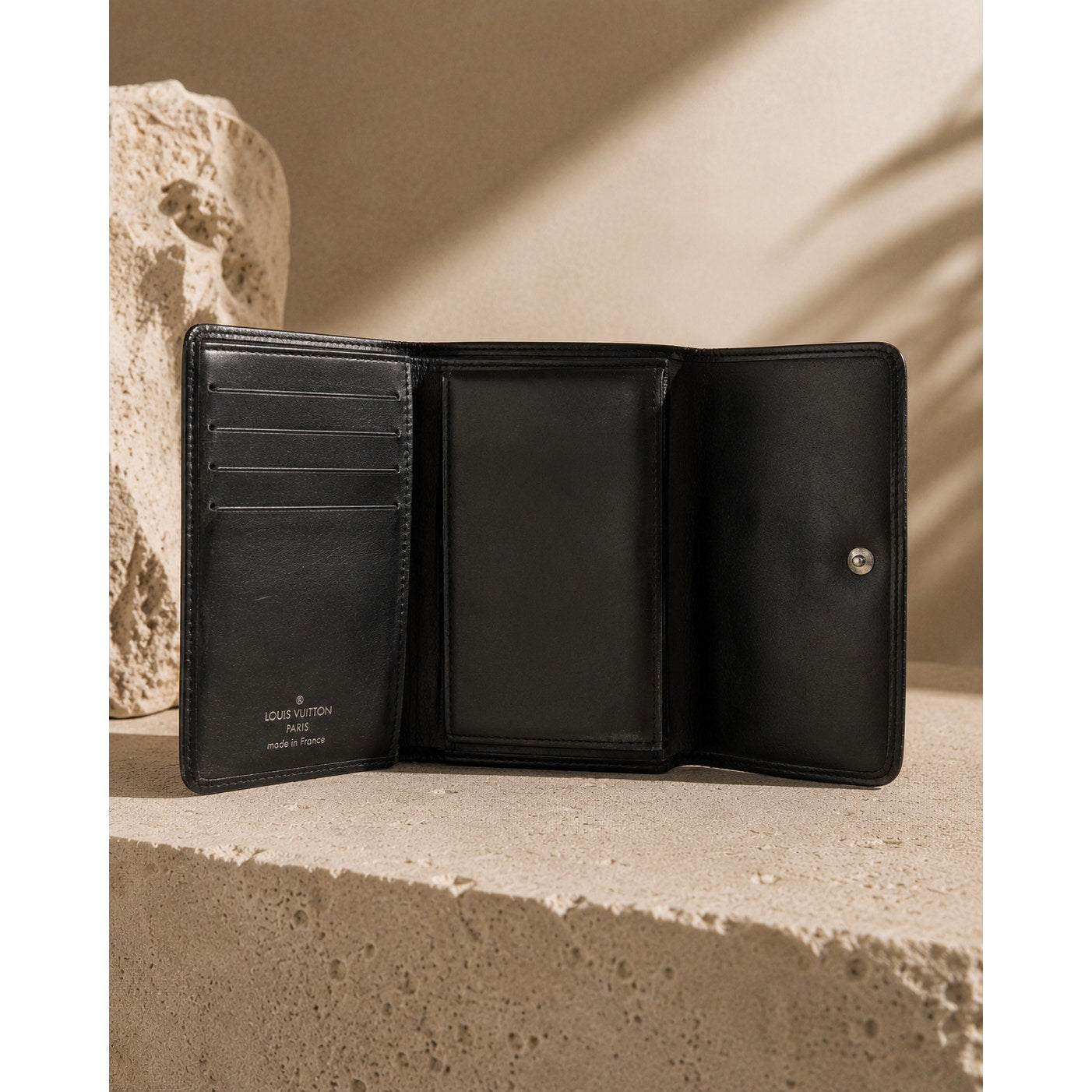 Louis Vuitton Elise Wallet Black Epi Leather Silver Hardware