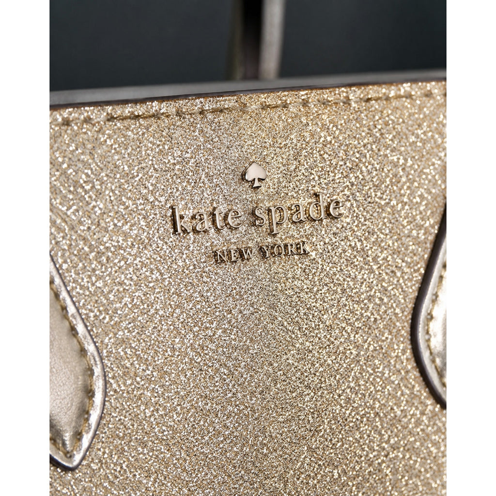 Kate Spade Glitter Glimmer Small Gold Satchel Crossbody Bag