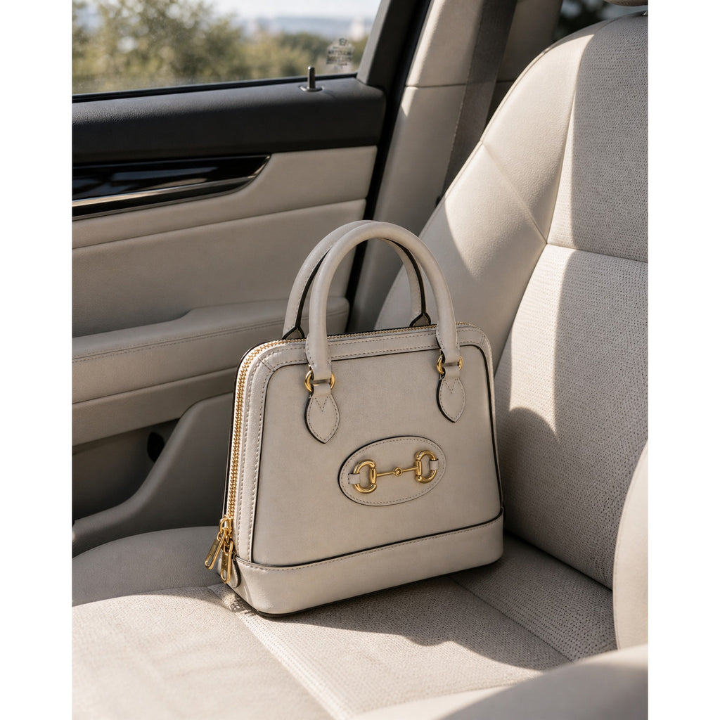 Gucci Horsebit 1955 Mini Top Handle Bag Cream Leather Gold