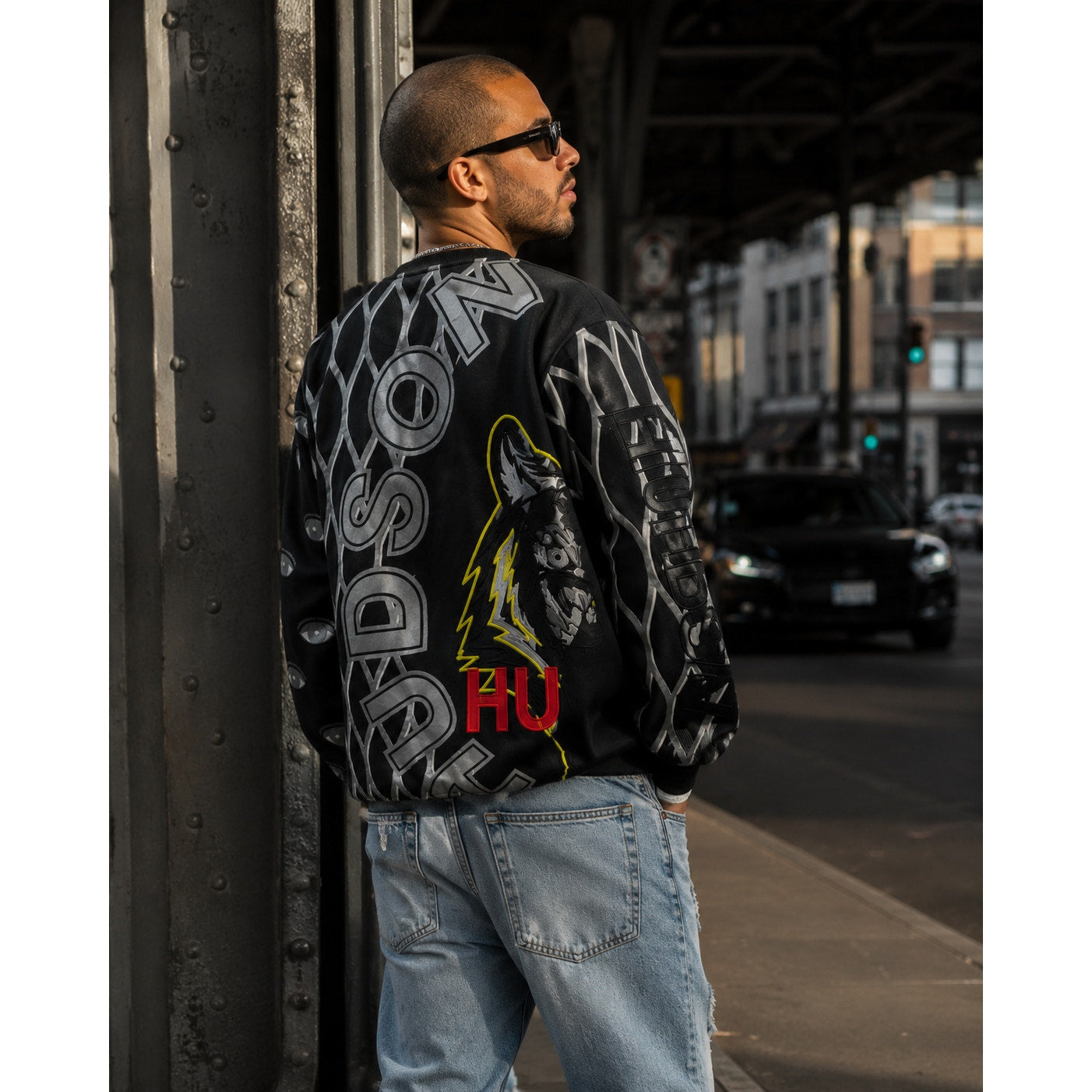 Hudson Outerwear New York Graphic Sweatshirt Black Multicolor Men XL