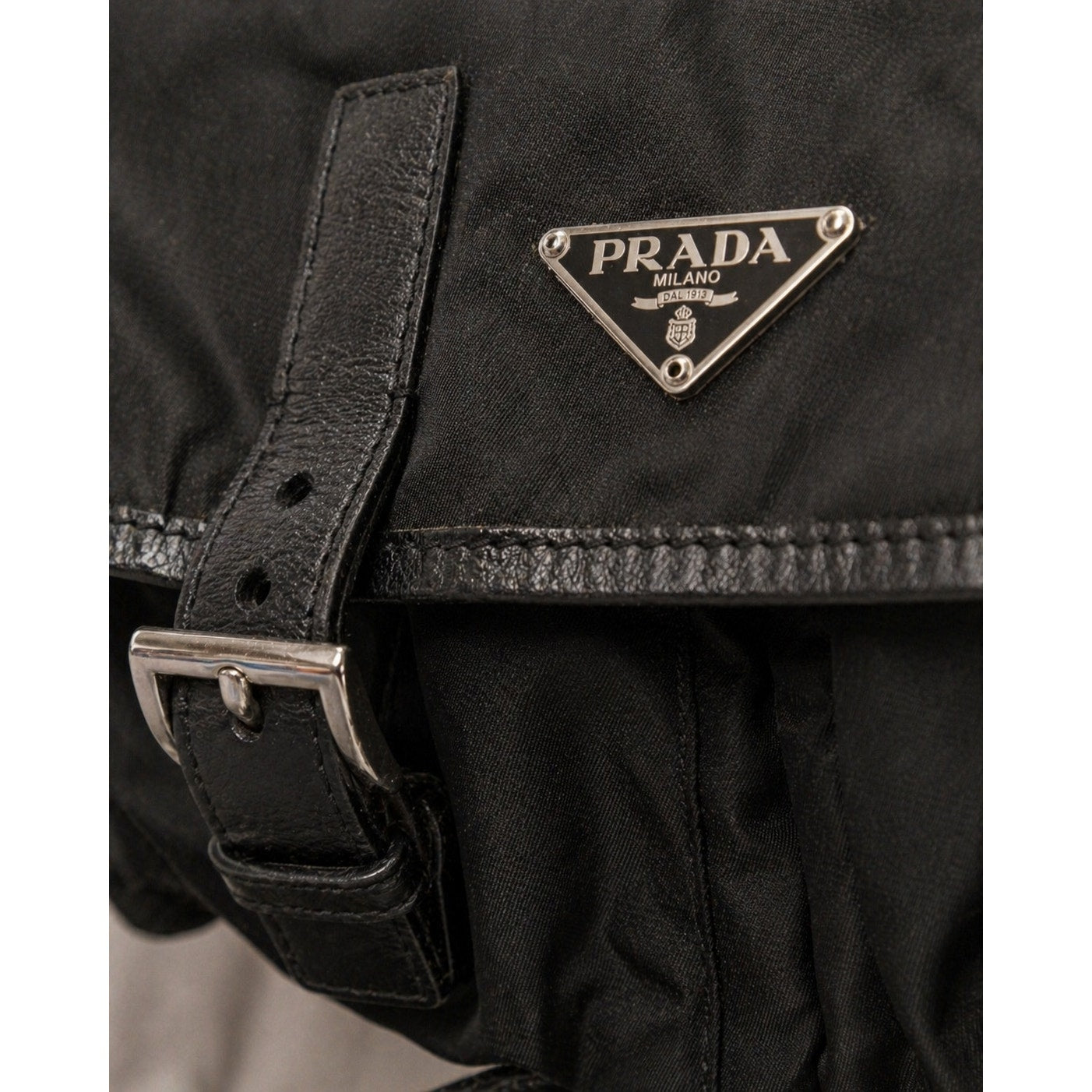 Prada Black Tessuto Nylon Messenger Bag Crossbody Shoulder Bag