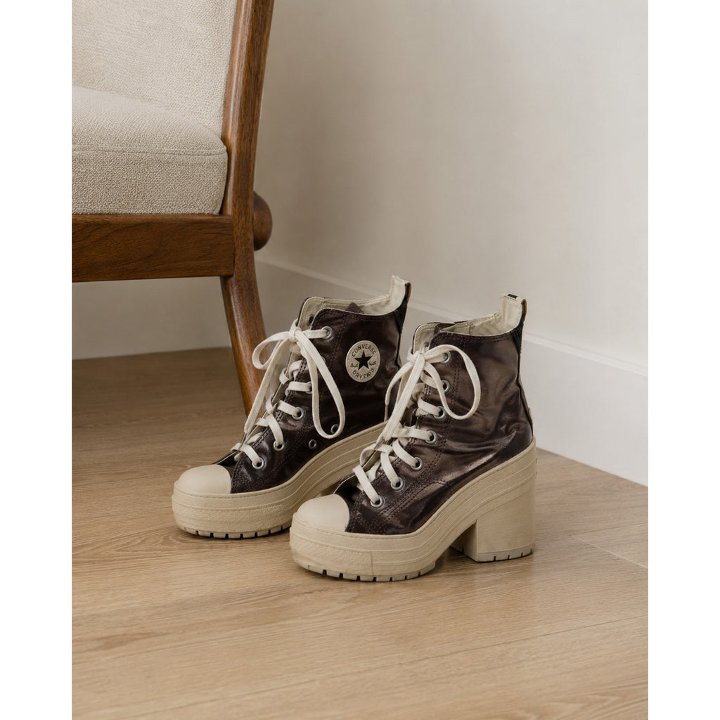 Converse Chuck 70 De Luxe Heel Women 5.5 Metallic Gunmetal A09896C