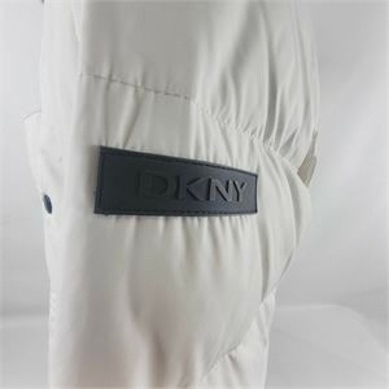 DKNY Puffer Jacket White Down Feather Fill Hooded Coat Womens XL