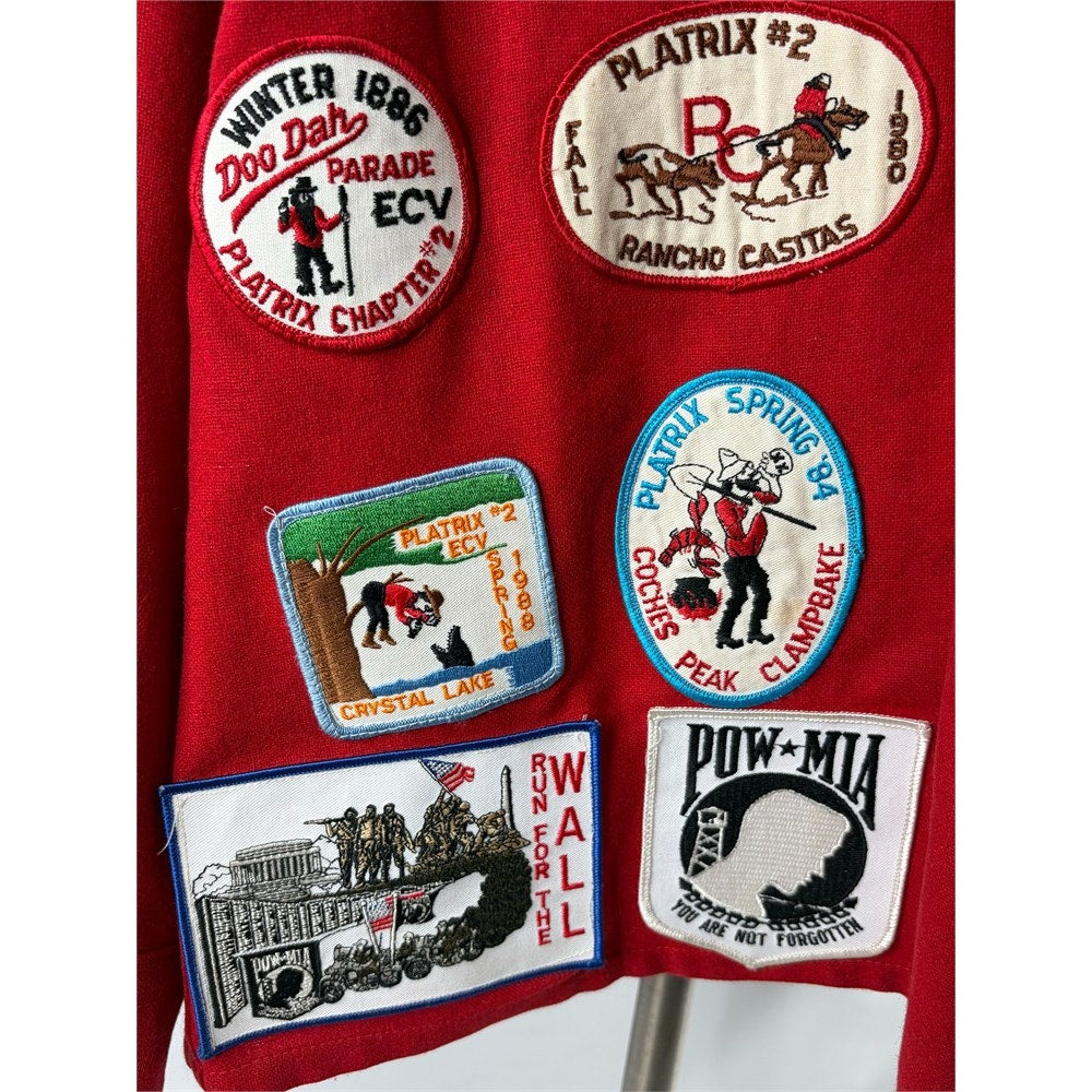 Vintage Golden Line E Clampus Vitus Wool Patch Jacket Red Men’s XL
