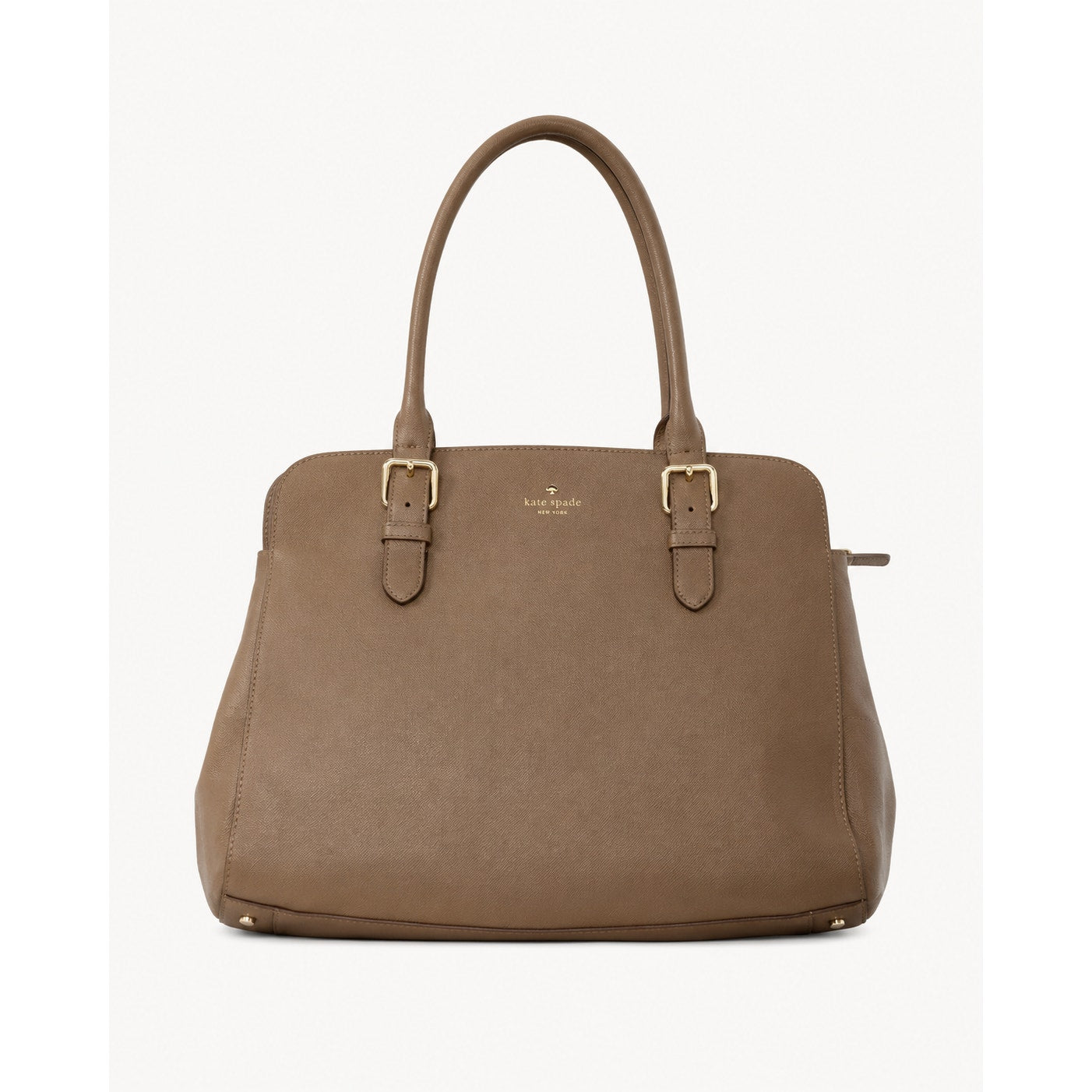 Kate Spade Saffiano Leather Satchel Tote Camel Brown Authenticated