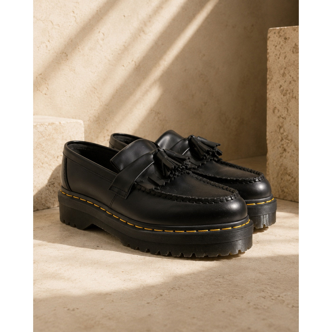 Dr. Martens Adrian Quad Leather Platform Tassel Loafers Black Women’s 9