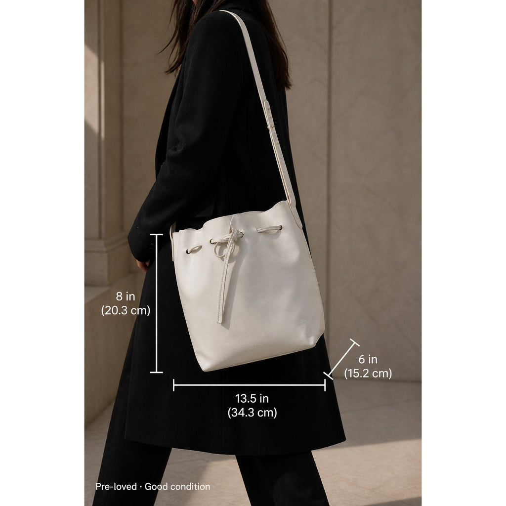 Mansur Gavriel Bucket Bag White Leather Drawstring Shoulder Crossbodyebay form