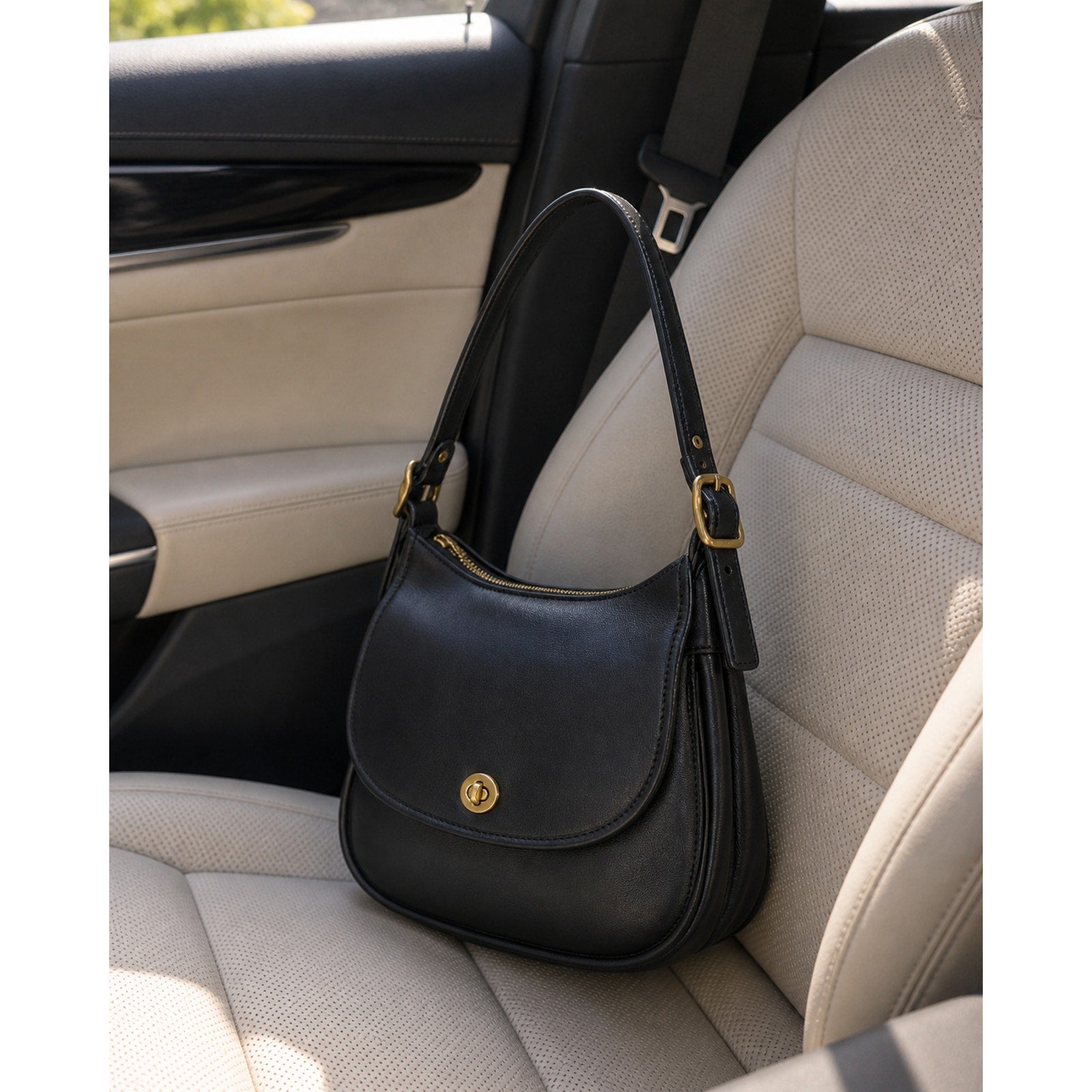 Vintage Coach Ergo 9988 Black Leather Shoulder Bag USA Made