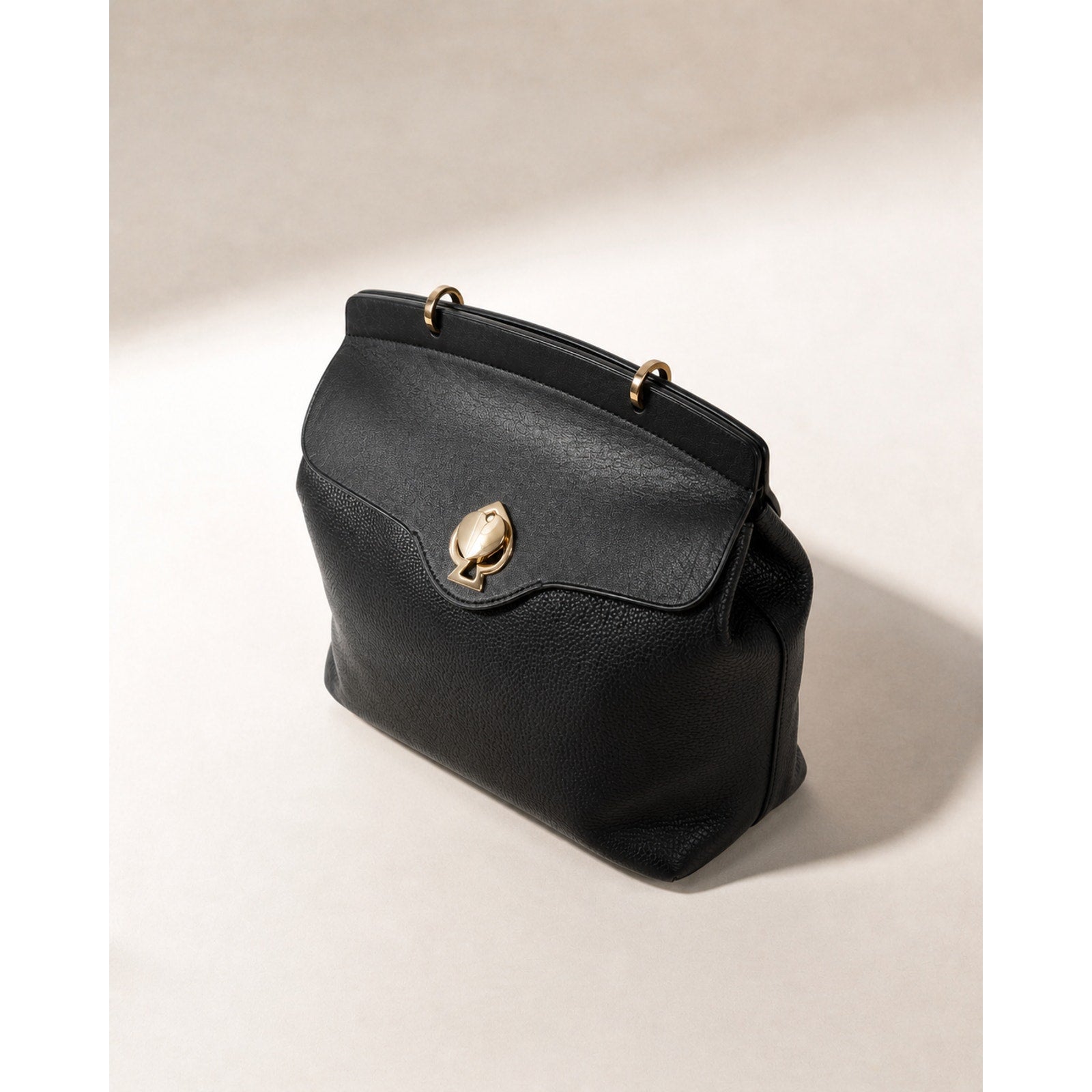 Kate Spade Romy Medium Backpack Black Pebbled Leather Gold