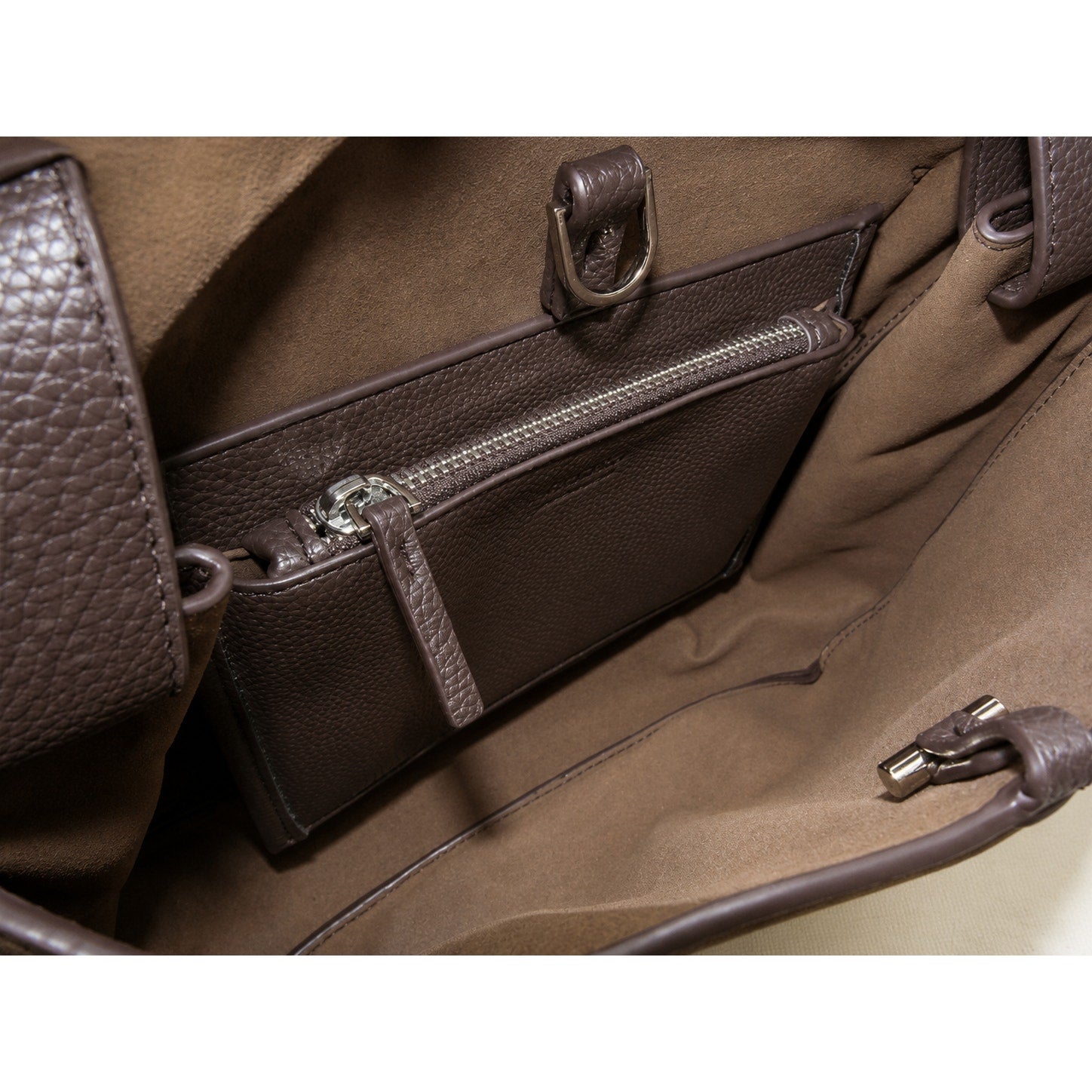 The Row Small Ash Gray Front Flap Mail Bag Calfskin Leather