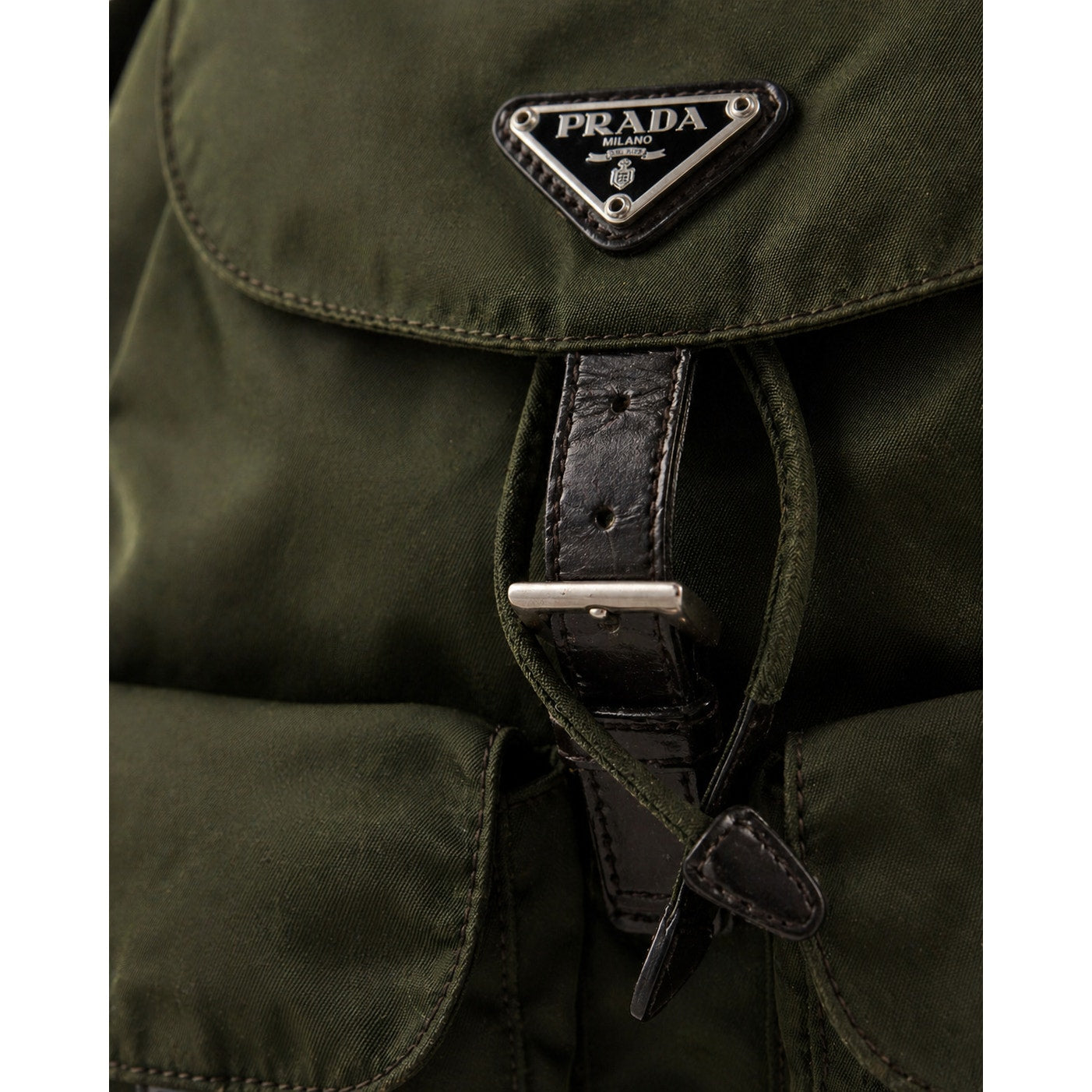 Prada Tessuto Nylon Backpack Olive Green Utility Vela Bag