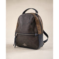 Coach Jordyn Mini Backpack Signature Canvas Brown Leather Trim