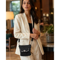 Coach Penelope Signature Jacquard Turnlock Crossbody Black Y2K