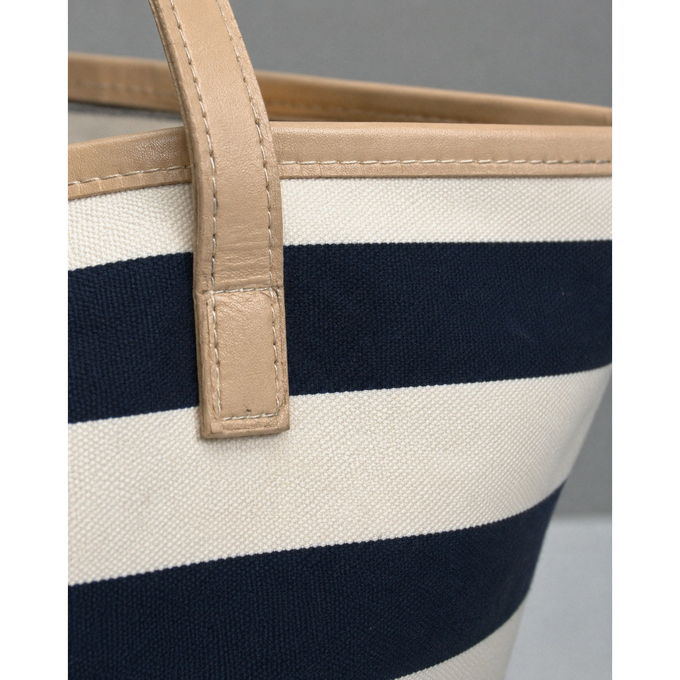 Kate Spade Black White Striped Coated Canvas Bow Tote Bag