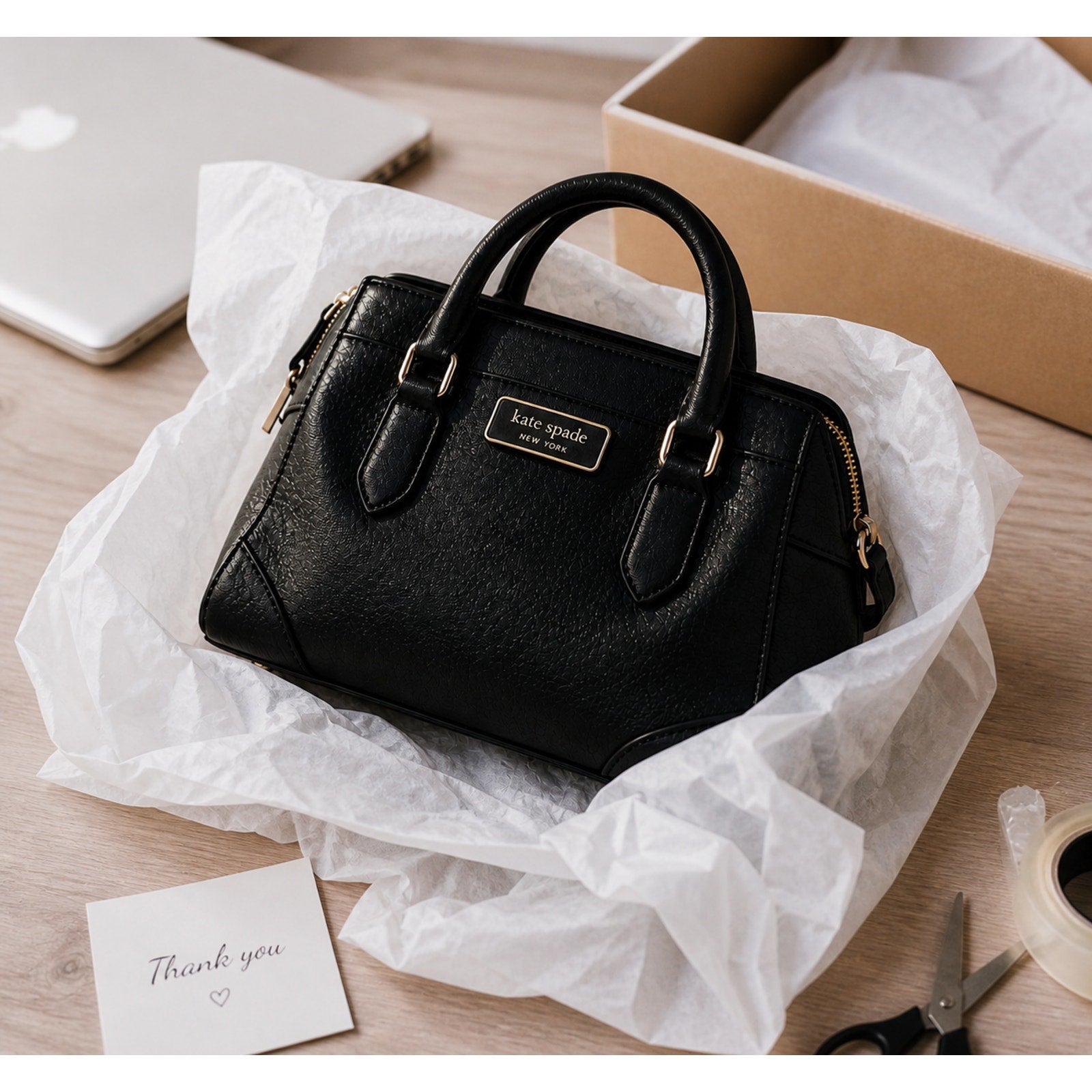 Kate Spade Darcy Small Satchel Black Leather Crossbody Bag WKR00438