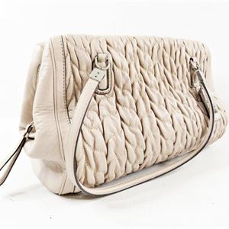 Coach Madison Gathered Chevron Leather Madeline East West Shoulder Bag