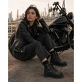 Milwaukee Accelerator MB208 Women's 7.5 Black Leather Motorcycle Boots