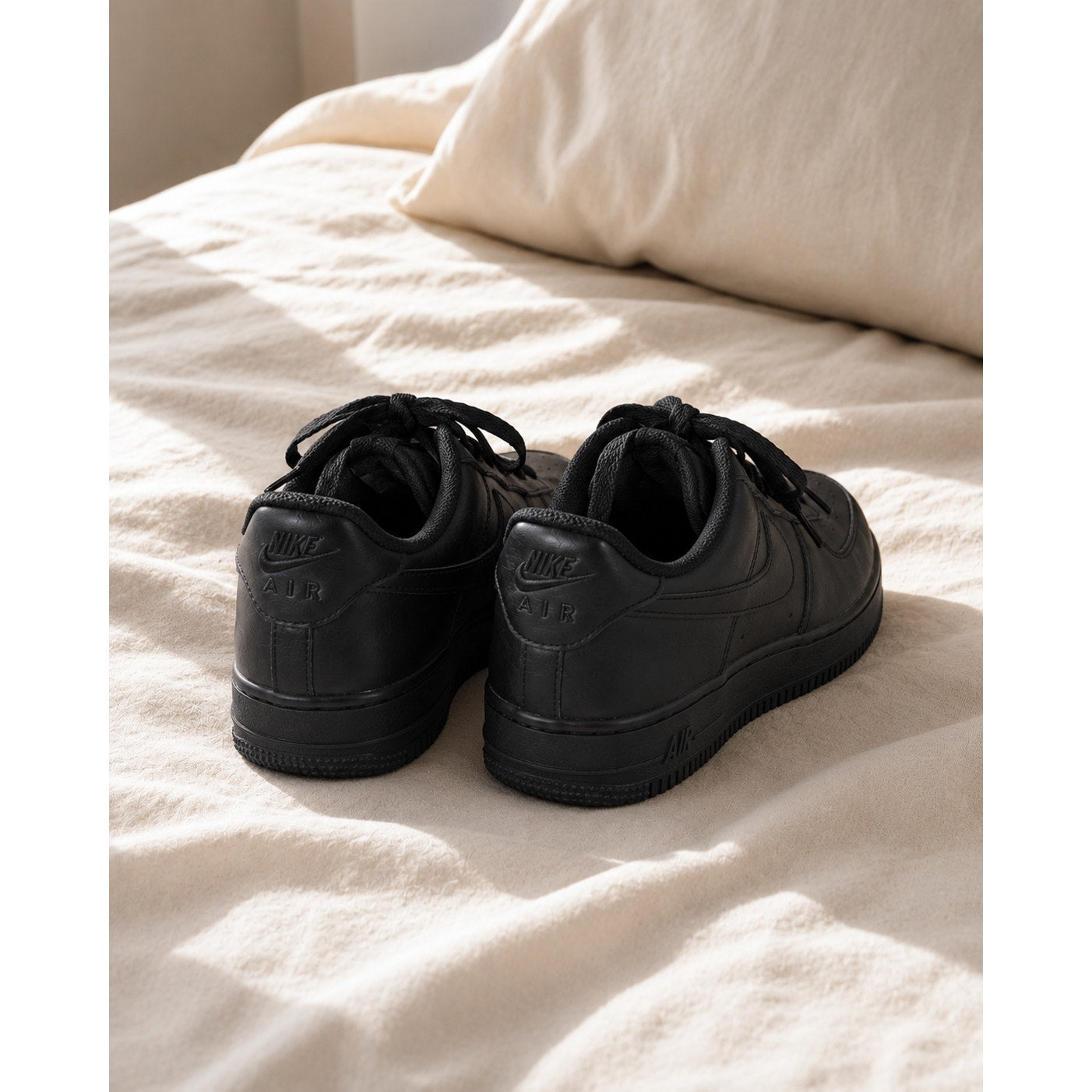 Nike Air Force 1 Low Triple Black Sneakers Youth 5.5Y Women 7