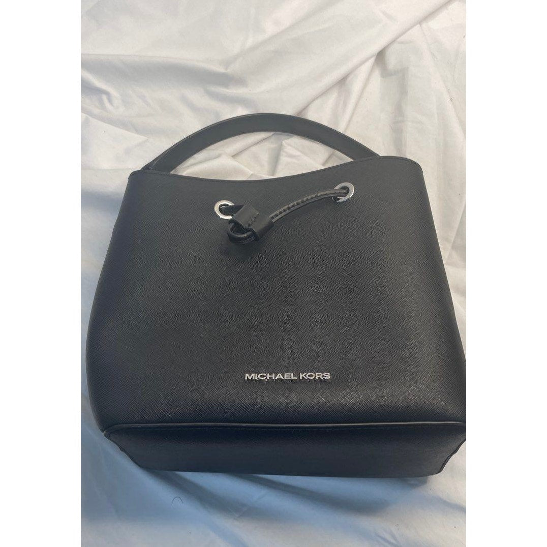 Michael Kors Suri Medium Saffiano Leather Bucket Bag Black Crossbody