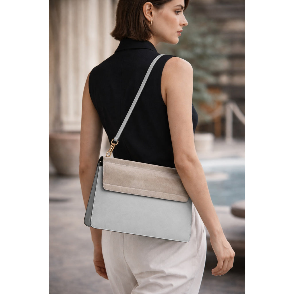 Chloé Faye Small Su Chloé Faye Small Suede Leather Shoulder Crossbody Bag Motty Gray ede Leather Shoulder Crossbody Bag Neutral