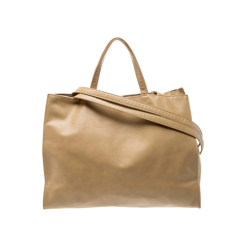 Telfar Medium Shopping Bag Tan Vegan Leather Tote Double Strap