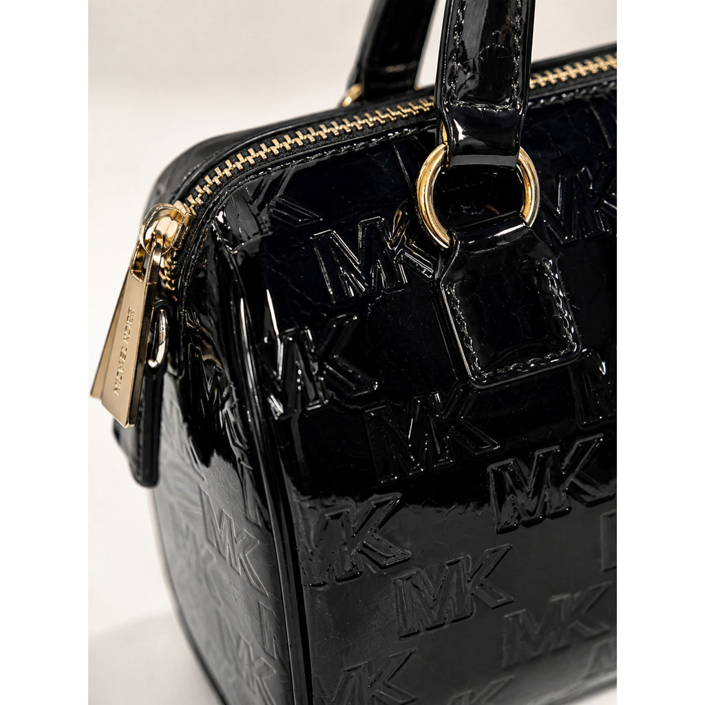 Michael Kors Mason Small Patent Leather Duffle Satchel Black
