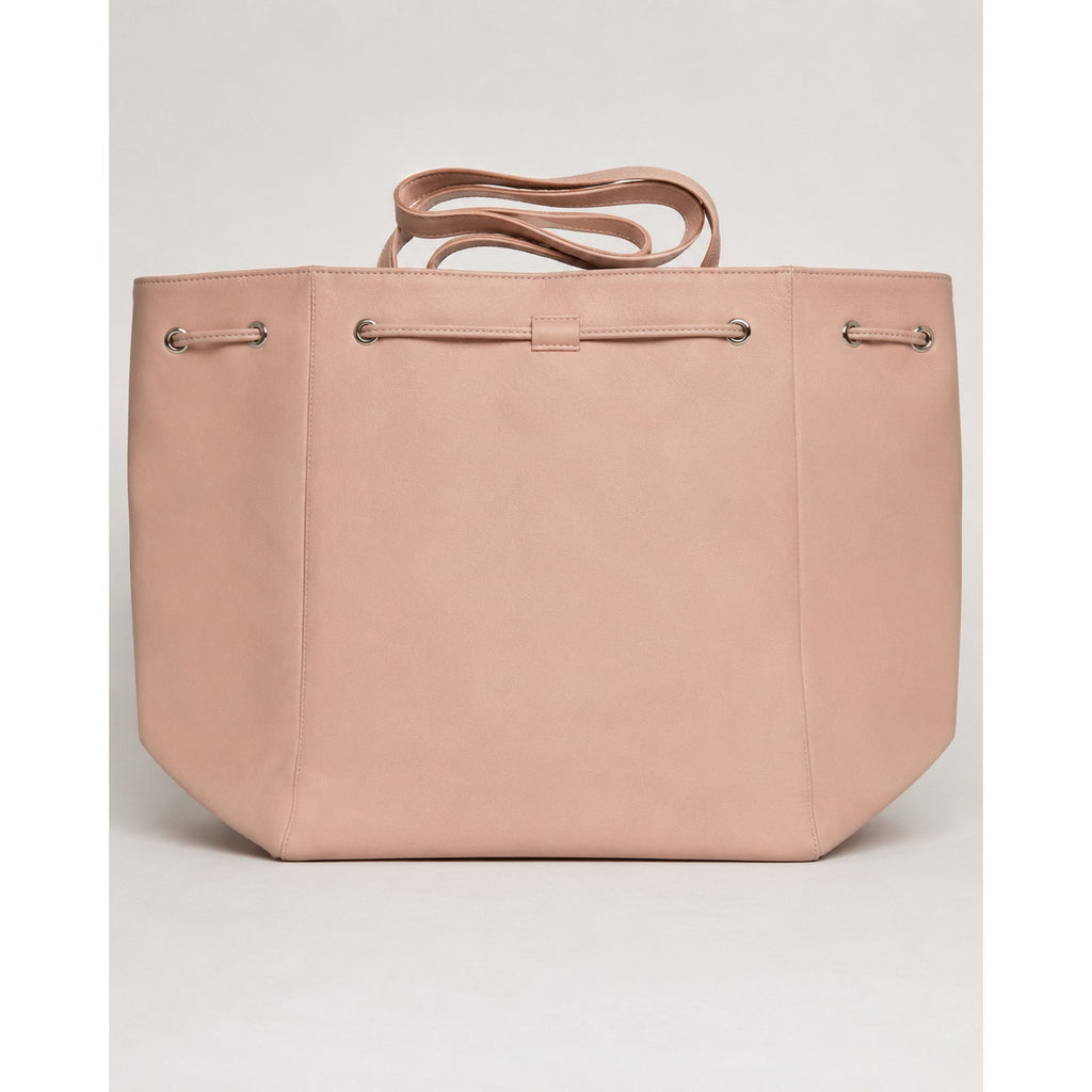 Ralph Lauren Romance Pink Faux Leather Drawstring Bucket Tote NWT