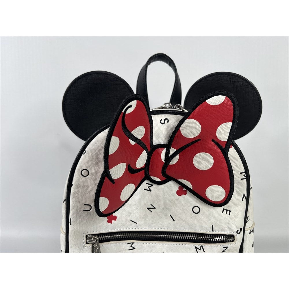 Disney Minnie Mouse Polka Dot Bow Mini Backpack White Red Black Character Bag