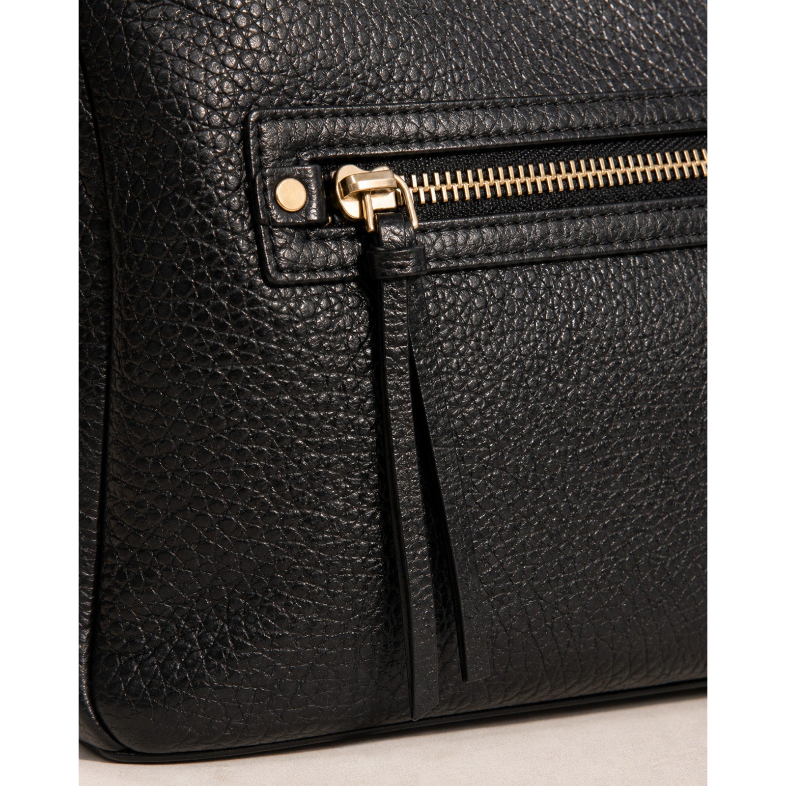 Michael Kors Rhea Black Pebbled Leather Shoulder Bag