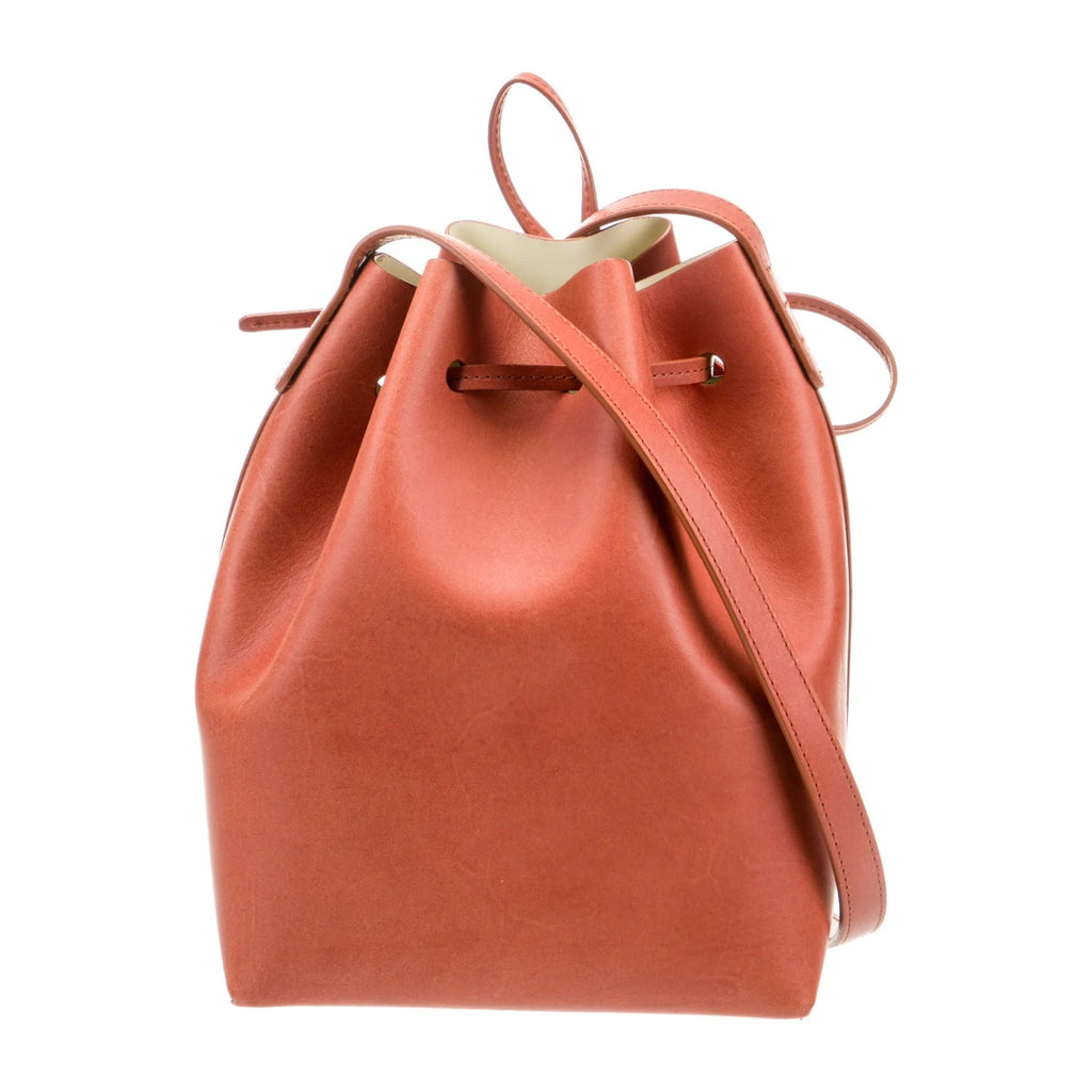 Mansur Gavriel Leather Bucket Bag Brown Drawstring Crossbody